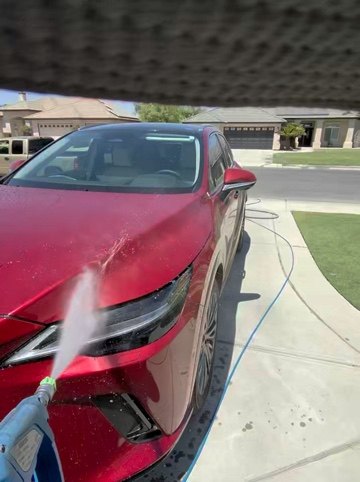 Rinsed clean right in the driveway